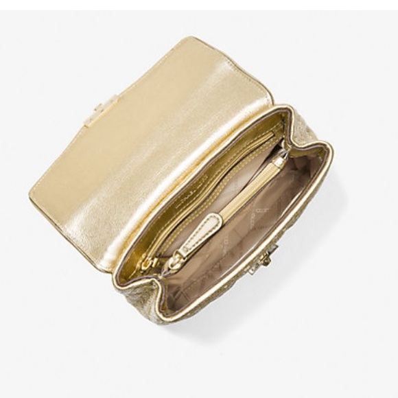 NEW Michael Kors Gold Sequin Quilted Soho Shoulder Bag - Picture 4 of 15